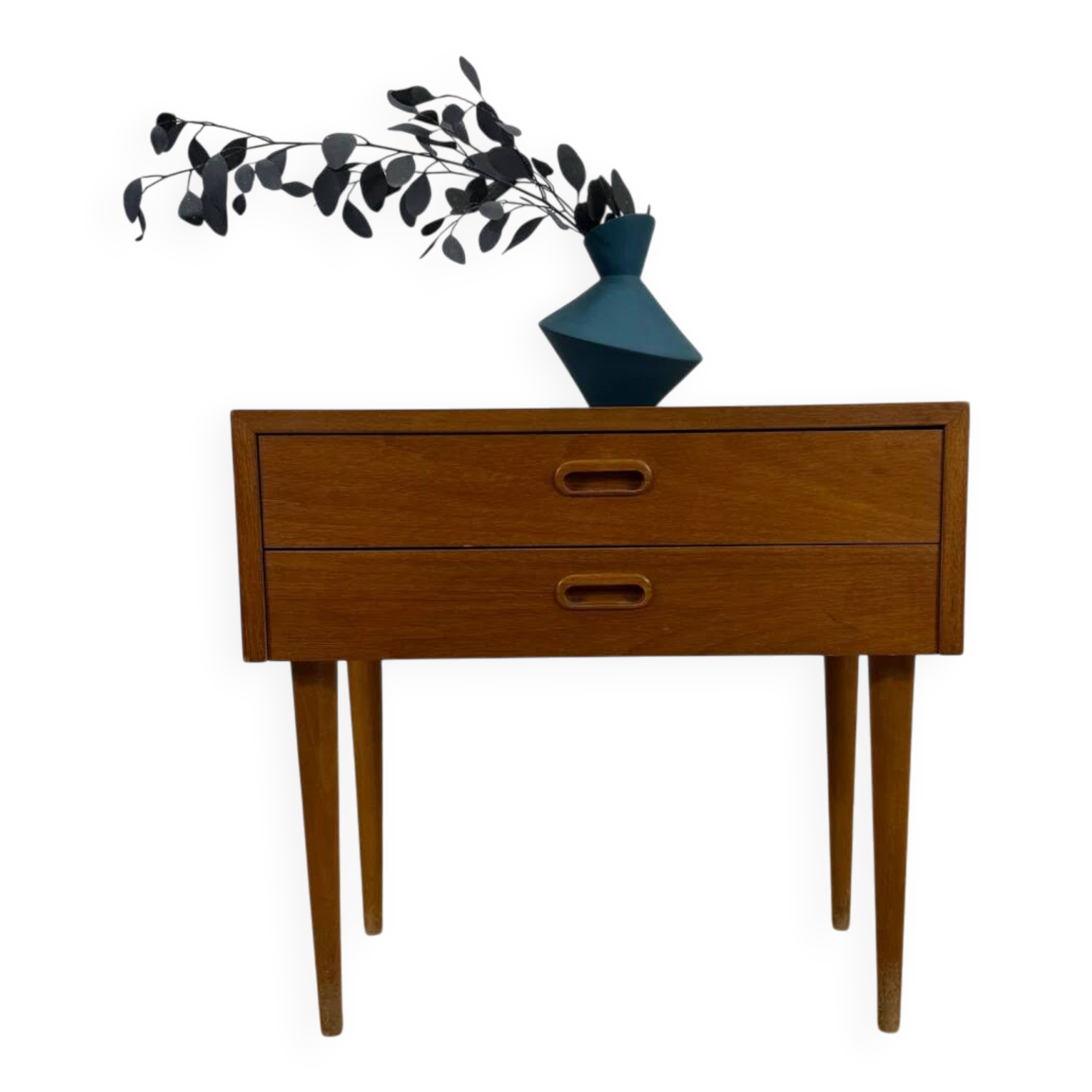 Danish teak nightstand with two drawers, 1960