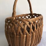 Braided wicker basket
