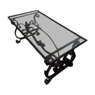 Metal and glass coffee table