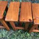 Rustic vintage brutalist wooden stools