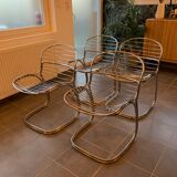 Suite of 4 suspended chairs Chromées Modele Sabrina by Gastone RINALDI
