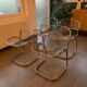 Suite of 4 suspended chairs Chromées Modele Sabrina by Gastone RINALDI