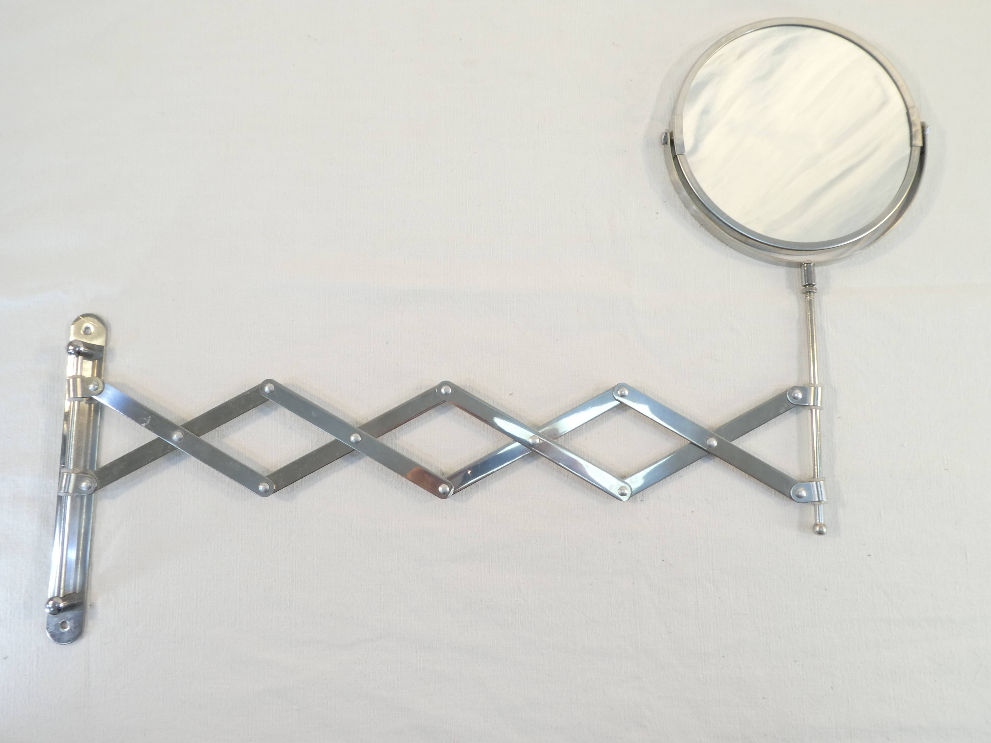 Vintage metal accordion wall mirror