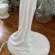 White ceramic lamp and opaline globe woman art deco art nouveau