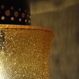 Danish vintage brass and glass pendant