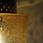 Danish vintage brass and glass pendant