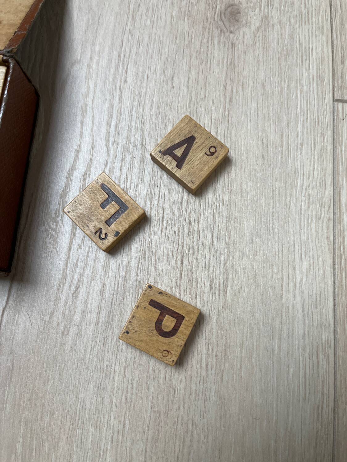 Old wooden Scrabble