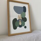 Original painting - blue clouds - framed - signed ackeogh