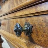 Antique walnut sewing table (19th century) Biedermeier side table