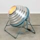 Lampadaire réflecteur italien du milieu du siècle en aluminium