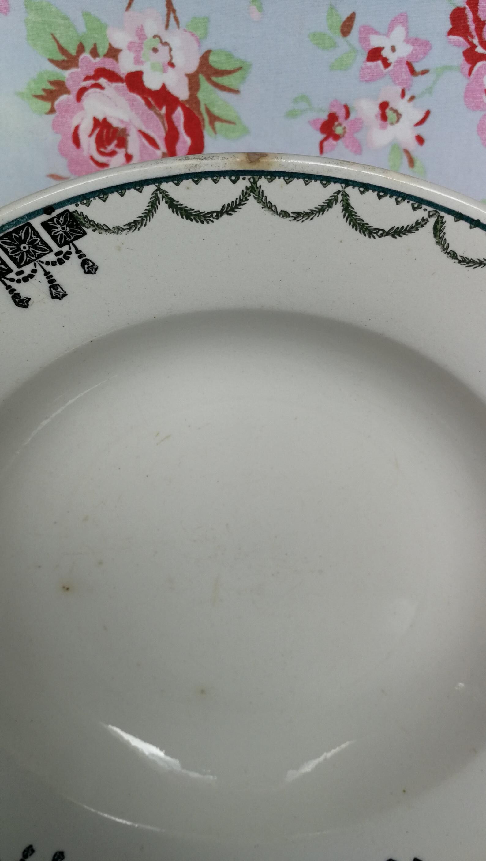 Round deep dish Saint Amand in Terre de Fer vert