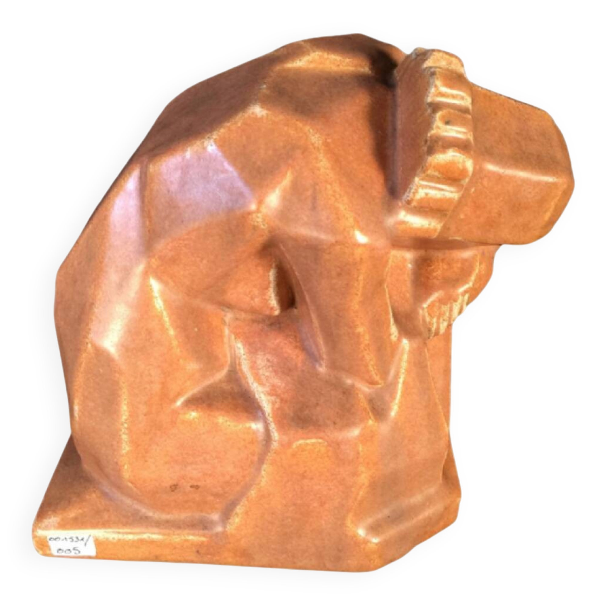 Angelo Hecq / Roger Guérin "Nude Woman" in cubist-style stoneware - circa 192.