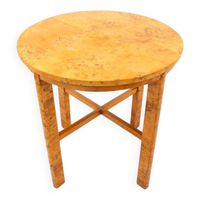 Table d'appoint de style Art Déco en bouleau, milieu du XXe siècle