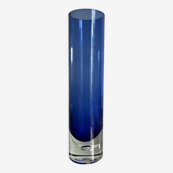 vase rouleau scandinave bleu technique sommerso vers 1960