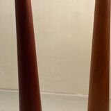 Pair of Bespoke Massive Teak Floor Lamps