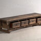 Table basse ancienne à tiroirs en bois de pin – Chine, vers 1900