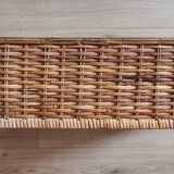 Grand tiroir panier osier rotin vintage ancien