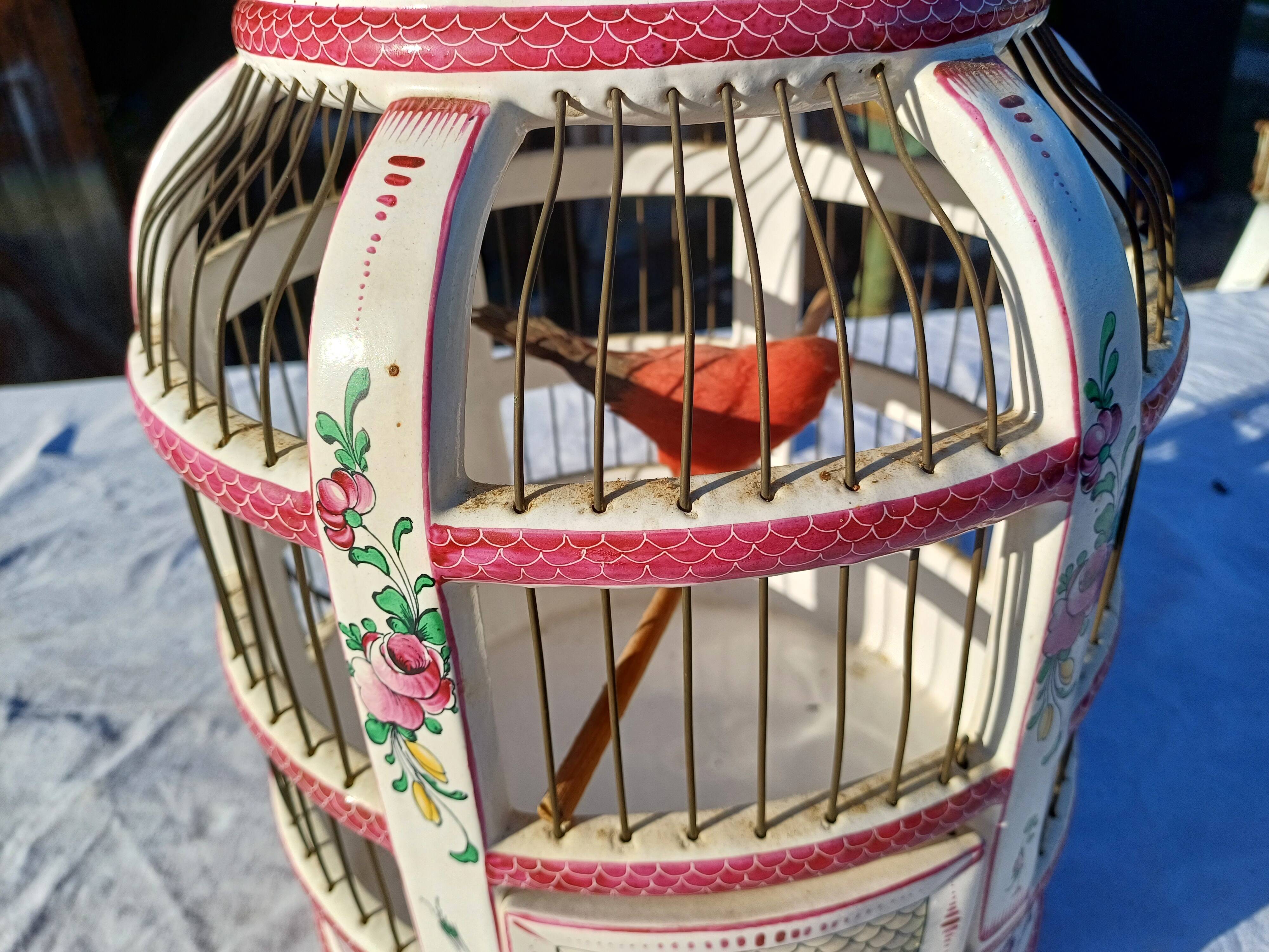 19th century bird cage in Lunéville earthenware