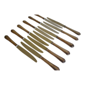 12 metal silver table knives 25 cm