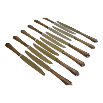 12 metal silver table knives 25 cm