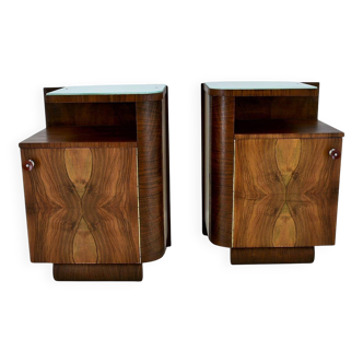 1938s,  Pair of art deco bedside table , Czechoslovakia