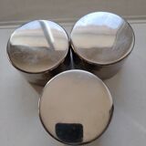 Set of 3 round vintage stainless steel boxes