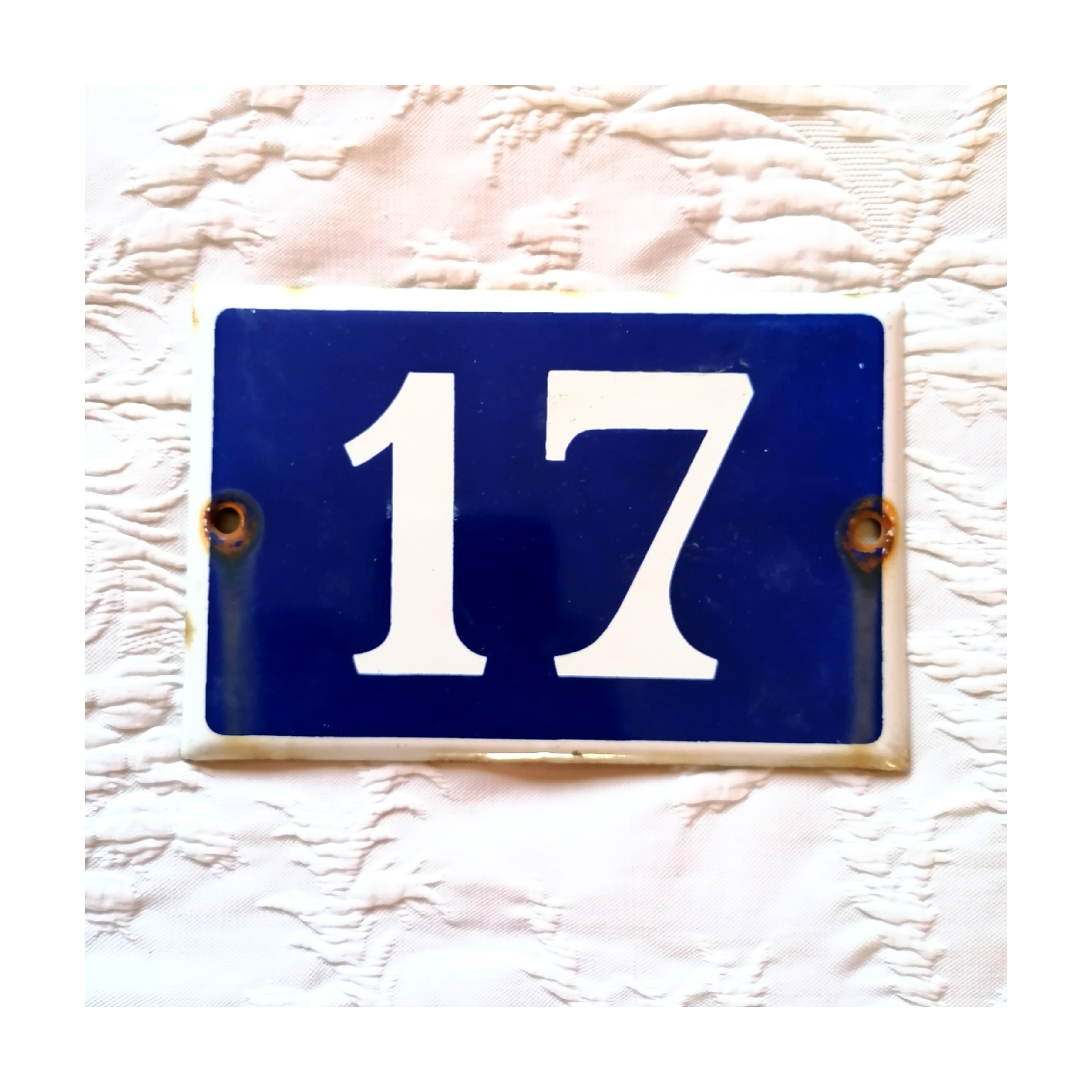 Old enamelled street plaque n°17