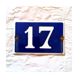 Old enamelled street plaque n°17