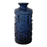 Vase en verre bleu cobalt : design suédois moderne du milieu du siècle / années 1970