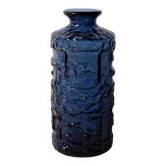 Vase en verre bleu cobalt : design suédois moderne du milieu du siècle / années 1970