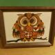 Tapestry decor of vintage owl 70'S, Sunset design