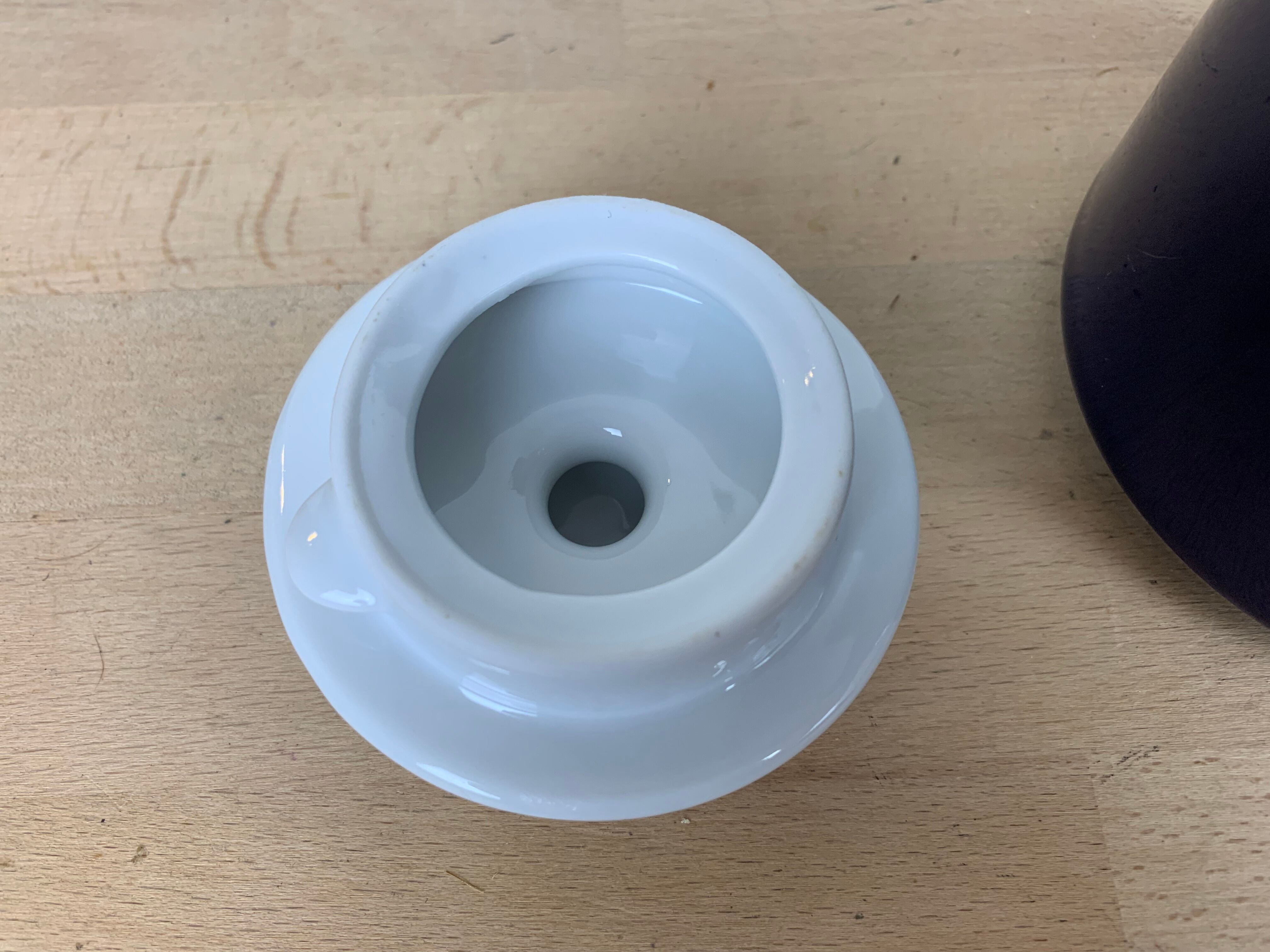 Vintage teapot and pitcher, blue ceramic