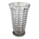 Vintage transparent cut glass pedestal vase