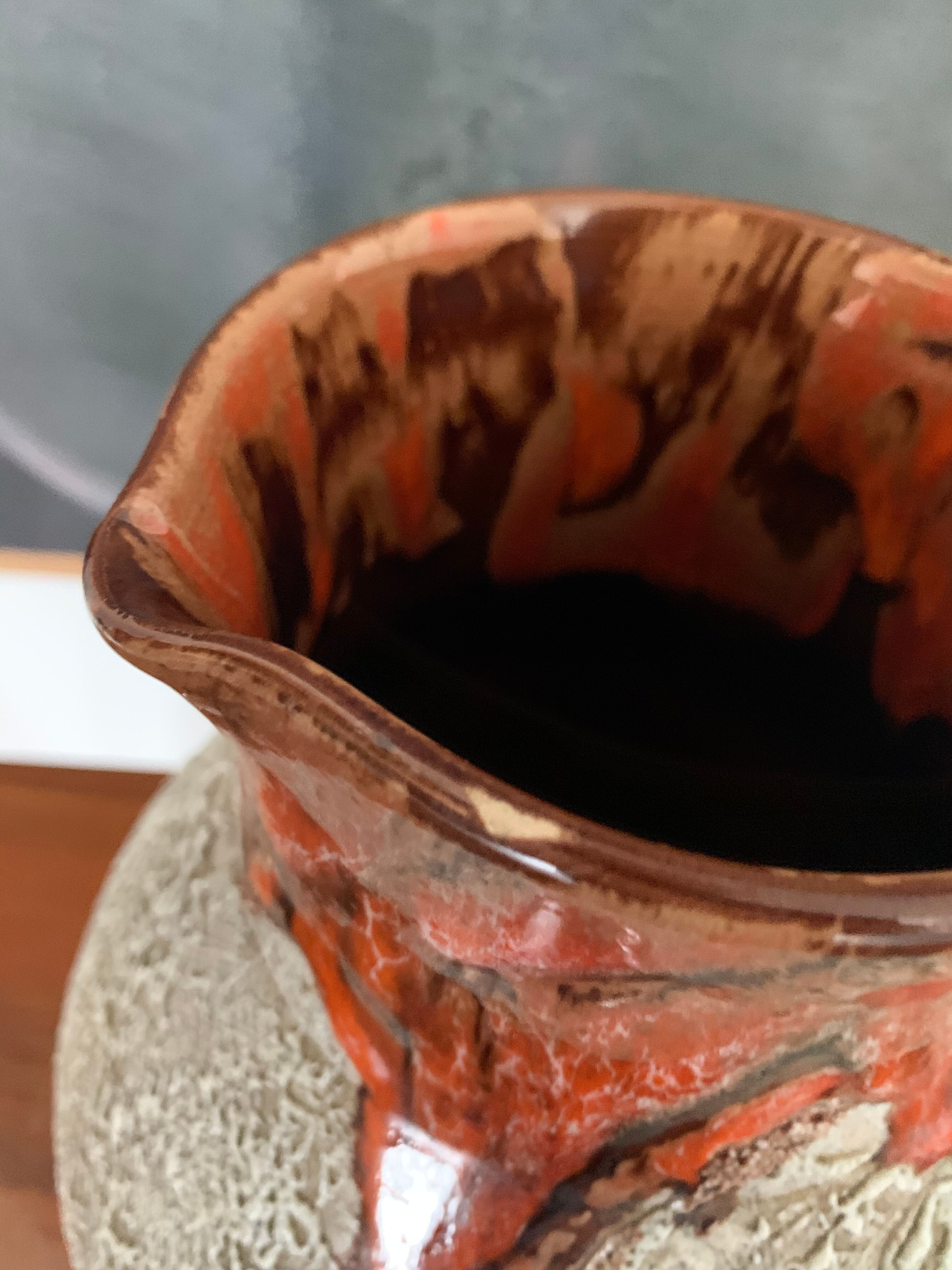 Vintage glazed pitcher and mortar duo