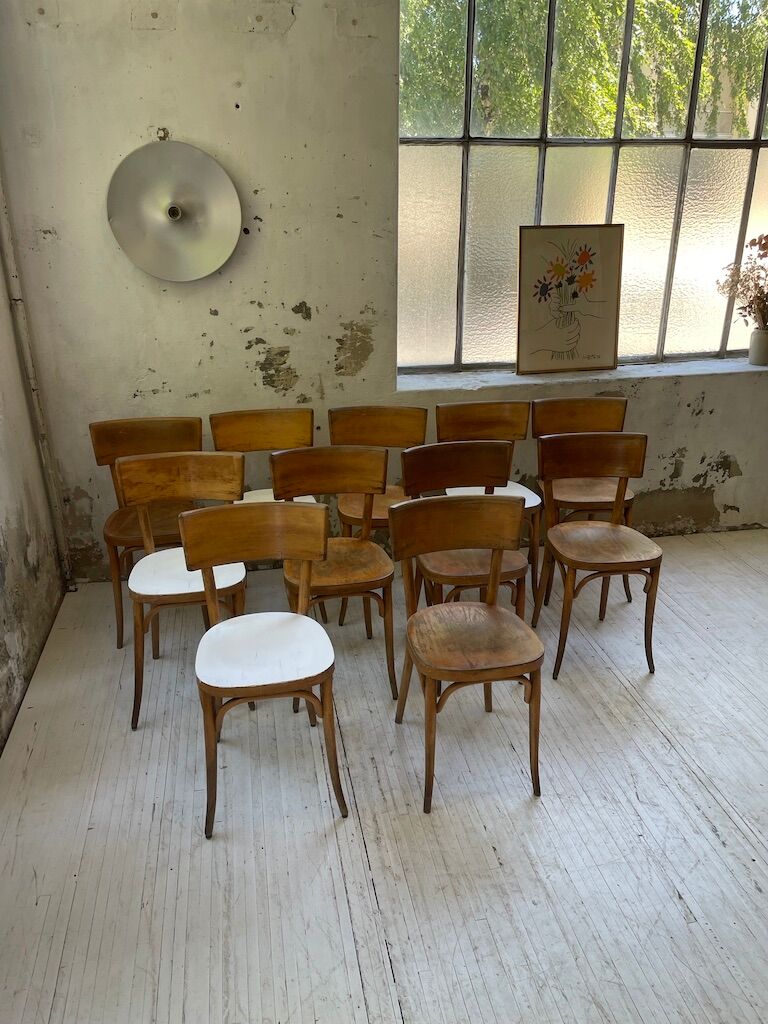 Set of 11 Baumann bistro chairs