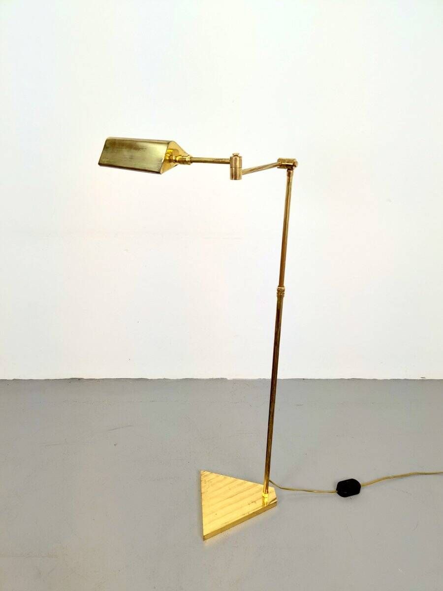 Brass Adjustable Floor Reading Lamp, 1970s