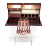 Danish rosewood wall-mounted bar by Erik Buch for Dyrlund