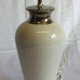 White ceramic lamp cracked effect and silver