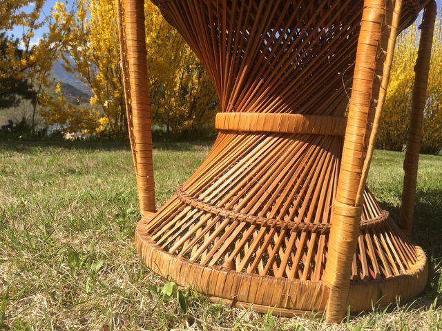 Emmanuelle wicker and rattan chair for adults 1970s