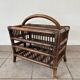 Rattan and wood magazine rack - VINTAGE (1970)