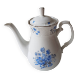 Blue floral teapot in fine bohemian porcelain signed TK Thun