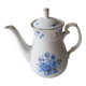 Blue floral teapot in fine bohemian porcelain signed TK Thun