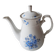 Blue floral teapot in fine bohemian porcelain signed TK Thun