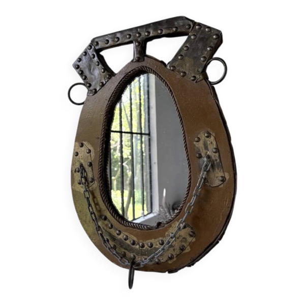 Miroir artisanal brutaliste « cheval »