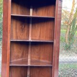Victorian open corner cabinet in solid wood and marquetry