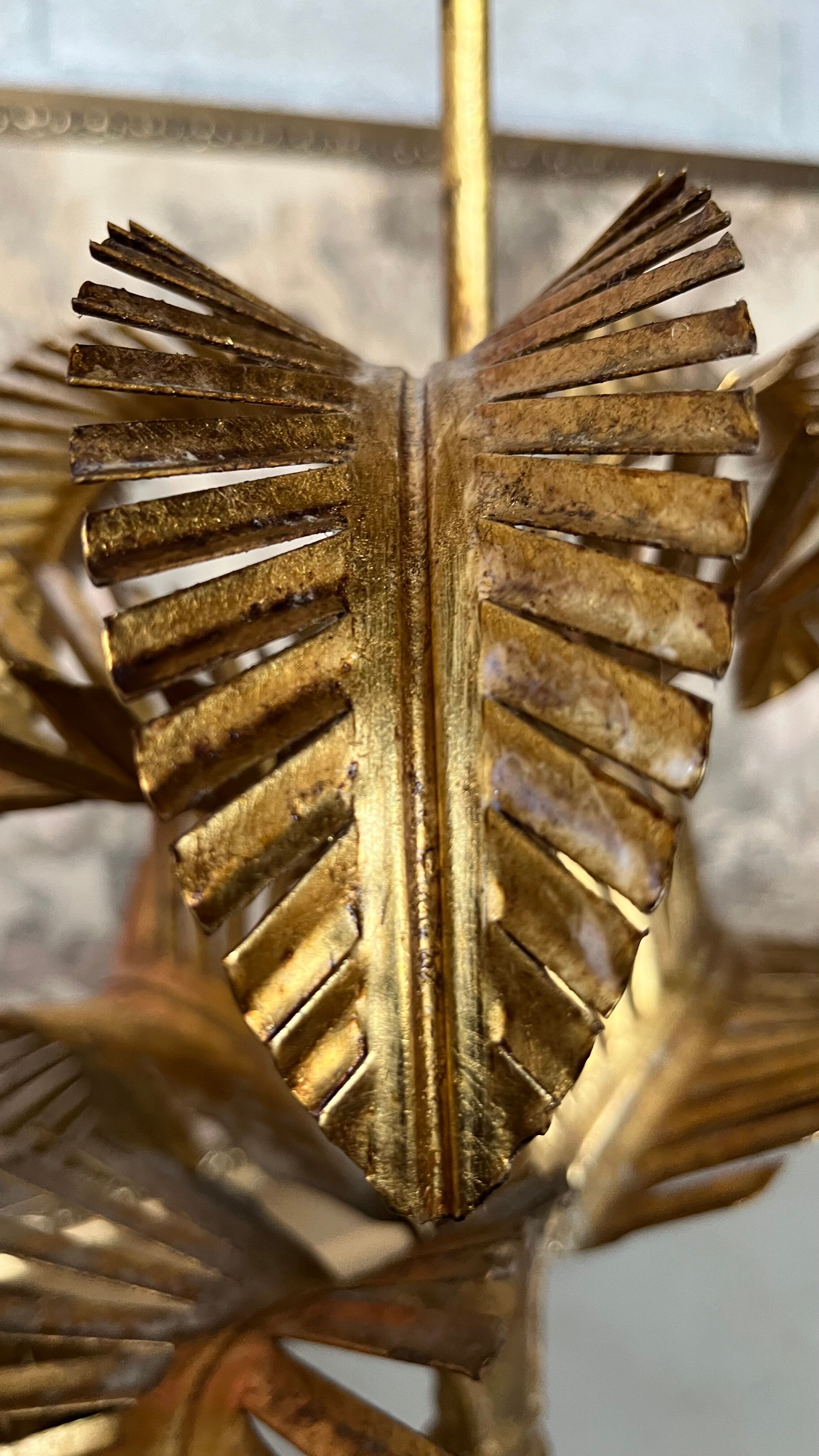 Golden palm floor lamp 70s