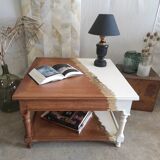 White coffee table and gold leaf