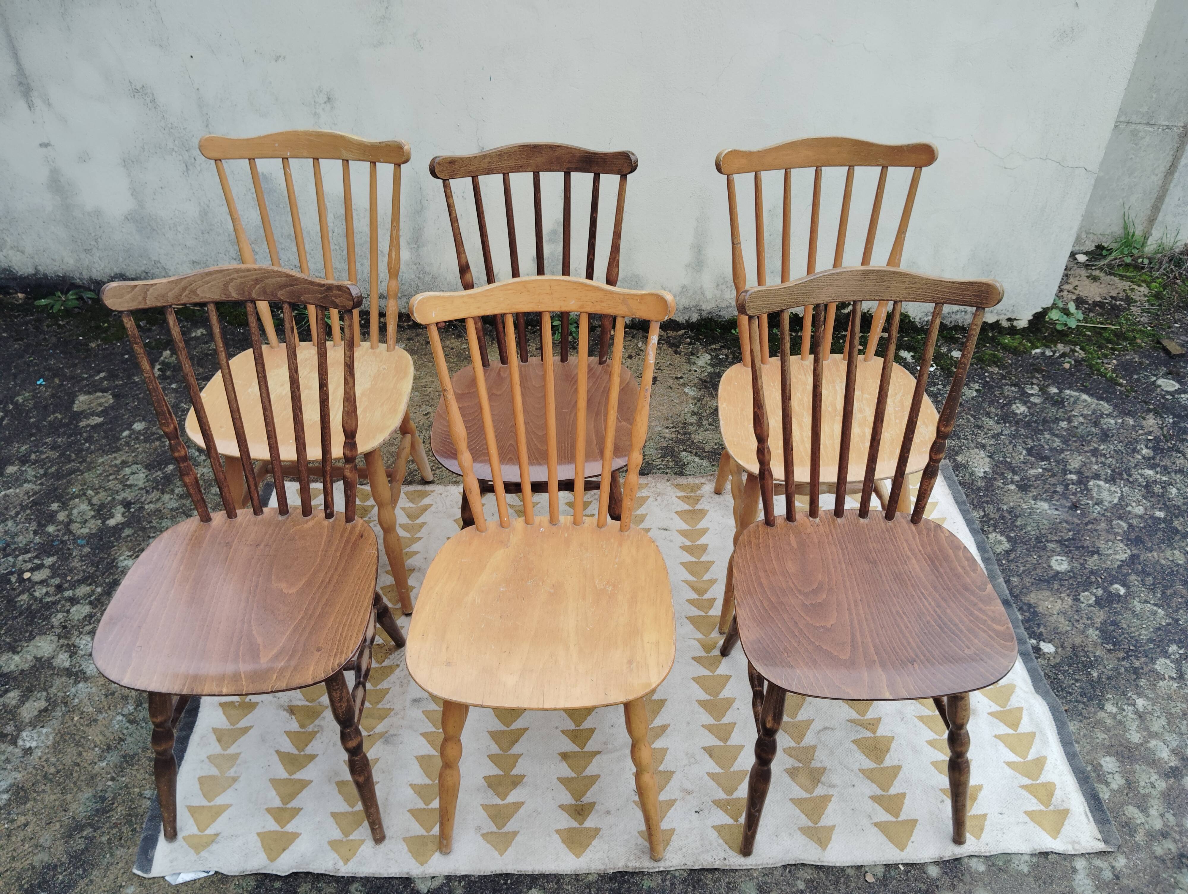 Set 6 chaises bistrot/western Baumann Tacoma en 2 teintes