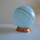 Art Deco table lamp with blue speckled opaline glass globe