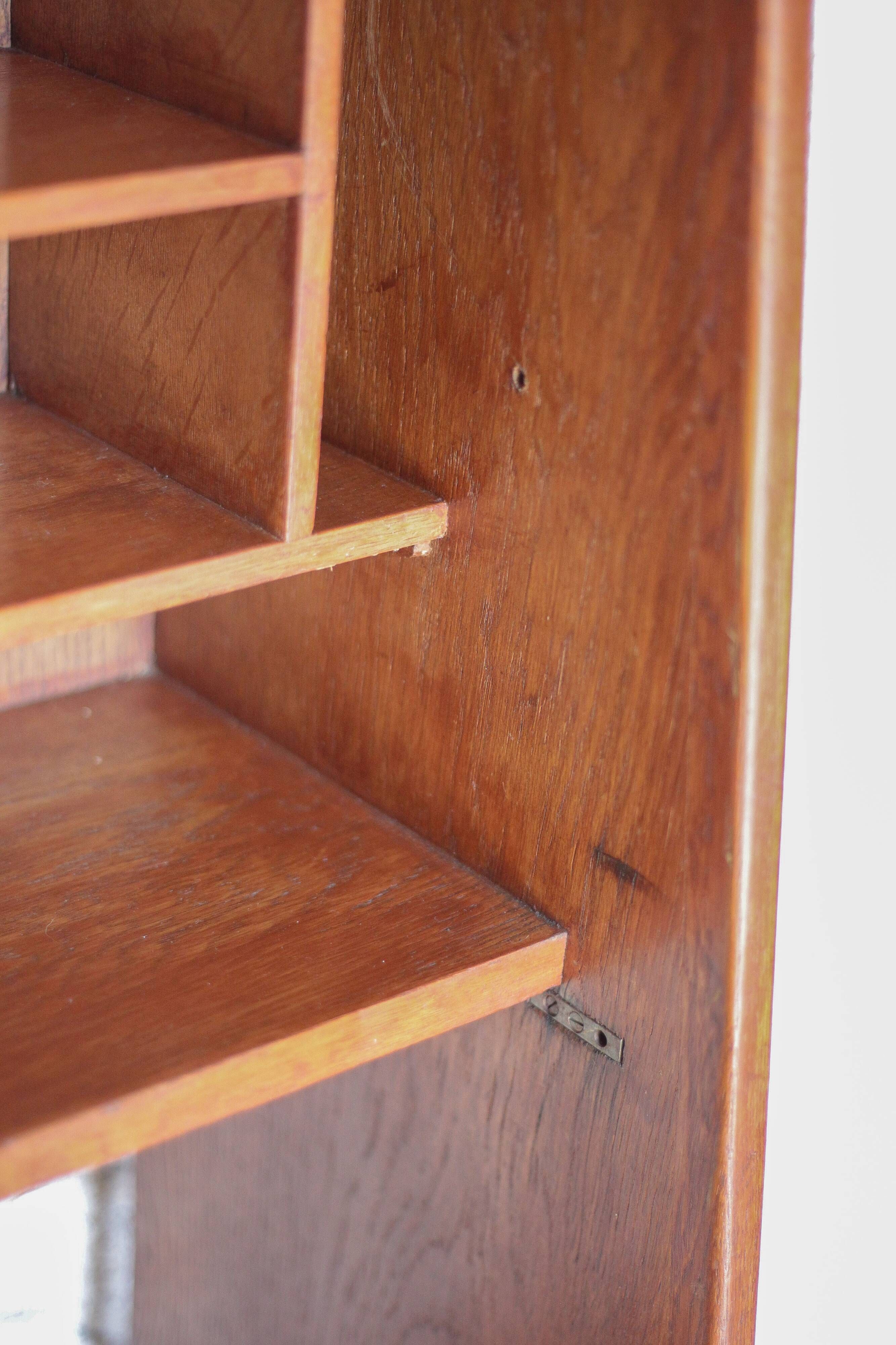 Vintage wooden furniture, Roger Landault shelf for ABC, 1950s.